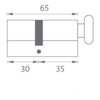 MP - Stavebná cylindrická vložka ZLL - zlatá lesklá cylindrická vložka 30 mm / 35 mm + 3x kľúč