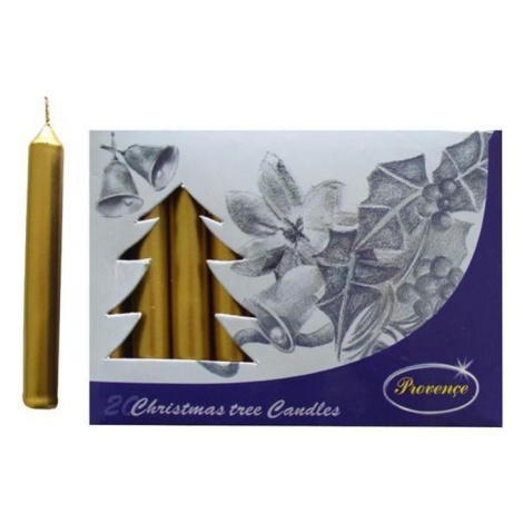 Provence Vianočná sviečka 10cm PROVENCE 20ks zlatá
