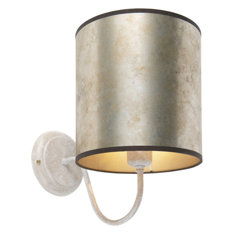 Klasická nástenná lampa béžová so zinkovým tienidlom - Matt QAZQA