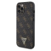 Guess PU Leather 4G Triangle Metal Logo Zadný Kryt pre iPhone 12 Pro Max Black