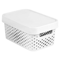 Úložný box INFINITY DOTS- biely  4,5 l