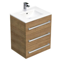 Kúpeľňová skrinka s umývadlom SAT Cube Way 60x71x46 cm dub Hickory CUBE46603DHMOD