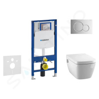 GEBERIT - Duofix Modul na závesné WC s tlačidlom Sigma01, lesklý chróm + Tece One - sprchovacia 