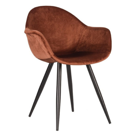 Zamatové jedálenské stoličky v tehlovej farbe v súprave 2 ks Forli – LABEL51
