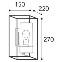 Vonkajšie nástenné svietidlo Cubic³ 3364 mosadz antická/čierna