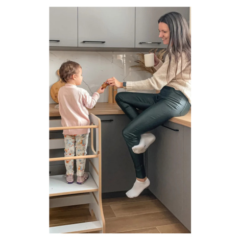 Babywood Učiaca veža Montessori pre súrodencov šedá