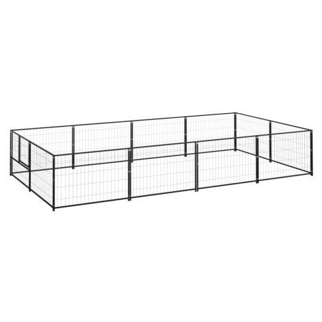 vidaXL Koterec pre psy čierny 8 m² oceľ