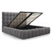 Sivá čalúnená dvojlôžková posteľ s úložným priestorom s roštom 200x200 cm Bali – Cosmopolitan De