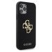 Guess Perforated 4G Glitter Metal Logo Kryt pre iPhone 12/12 Pro, Čierny