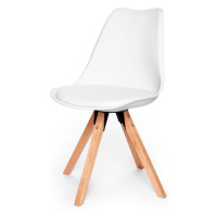 Súprava 2 bielych stoličiek s podnožou z bukového dreva Bonami Essentials Gina