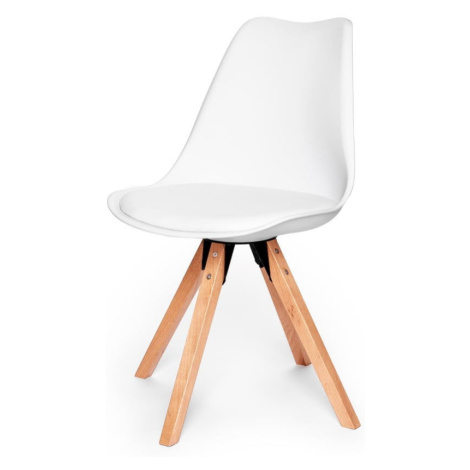Súprava 2 bielych stoličiek s podnožou z bukového dreva Bonami Essentials Gina