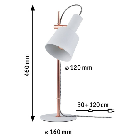 Paulmann Haldar stolná lampa v bielej