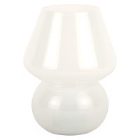 Biela LED stolová lampa so skleneným tienidlom (výška 20 cm) Vintage – Leitmotiv