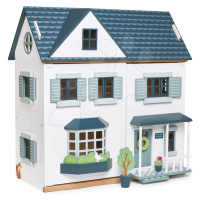 Drevený domček pre bábiku Dovetail House Tender Leaf Toys ultra štýlový so 6 izbami a parketami 