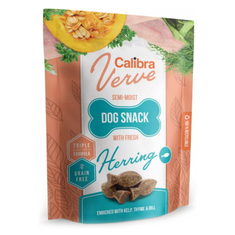 CALIBRA Verve Semi-Moist Snack Fresh Herring maškrty so sleďom pre psov 150 g
