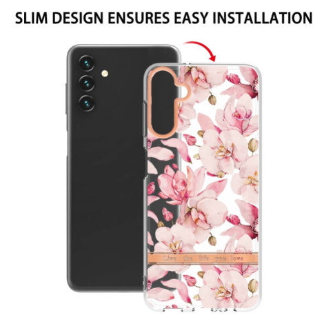 Silikónové puzdro na Samsung Galaxy A54 5G A546 Flower TPU modré