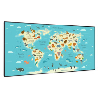 Klarstein Wonderwall Air Art Smart, infračervený ohrievač, 120 x 60 cm, 700 W, mapa so zvieratam