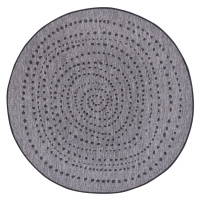 Kusový koberec Twin-Wendeteppiche 105418 Night Silver kruh – na ven i na doma - 200x200 (průměr)