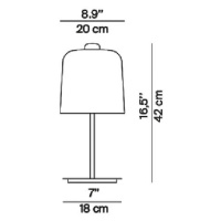 Luceplan Zile stolová lampa tehlovočervená 42 cm