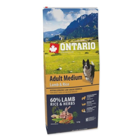 Krmivo Ontario Adult Medium Lamb & Rice 12kg