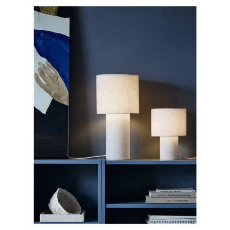 PR Home stolová lampa Leah, béžová, výška 46 cm, textil