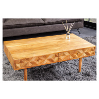Estila Dizajnový retro konferenčný stolík Camille z masívneho akáciového dreva v medovom zafarbe