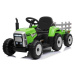 Elektrický Traktor WORKERS s vlečkou, zelený, Pohon zadných kolies, 12V batéria