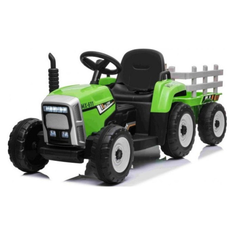 Elektrický Traktor WORKERS s vlečkou, zelený, Pohon zadných kolies, 12V batéria Beneo