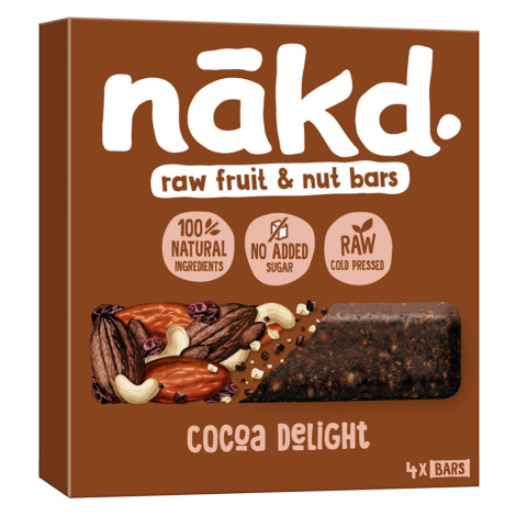 NAKD Cocoa delight ovocno orieškové raw tyčinky s kakaom 4 x 35 g