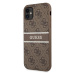 Plastové puzdro Guess na Apple iPhone 11 GUHCN614GDBR 4G Printed Stripe hnede