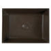 SAPHO - FORMIGO betónové umývadlo na dosku vrátane výpuste, 47,5x36,5cm, tmavo hnedá FG014