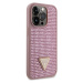 Guess Rhinestones Triangle Metal Logo Kryt pre iPhone 15 Pro Pink