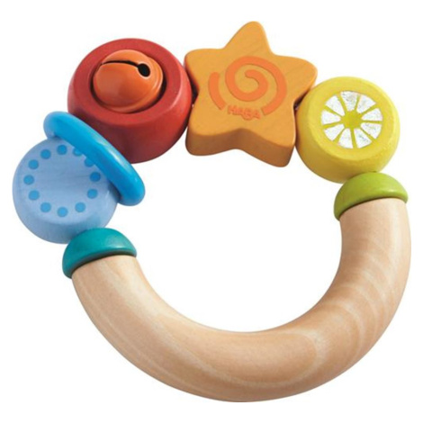 Drevená hrkálka a motorická hračka pre bábätká Hviezdička Haba