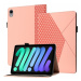Apple iPad Mini (2021) (8.3), puzdro s priečinkom, stojan, kožený efekt, 3D diamantový vzor, čer