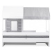 Domčeková posteľ 90x190 boom - biela/šedá