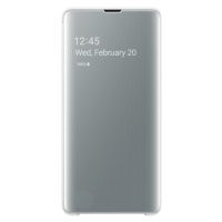 Samsung Galaxy S10e SM-G970, Bočné otváracie puzdro s indikátorom hovoru, Clear View Cover, biel