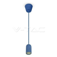 Závesné jednoduché svietidlo Cocrete E27 modré VT-7668 (V-TAC)