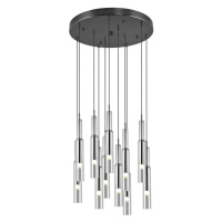 LED závesné svietidlo so skleneným tienidlom ø 50 cm v čierno-striebornej farbe Lucent – Trio Se
