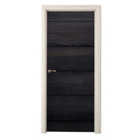 MuchoWow NÁLEPKA NA DVERE Čierne pozadie s textúrou dosiek 80x215 cm