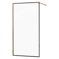 MEXEN/S - KIOTO Sprchová zástena WALK-IN 90x200 cm 8 mm, ružové zlato, čierny profil 800-090-101