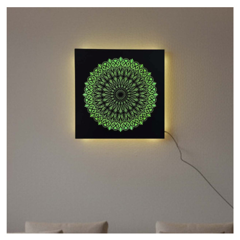 LED drevený obraz Mandala – podsvietená mandala | BAKE: HDF - Orech LED RGB multicolor 30 cm 469