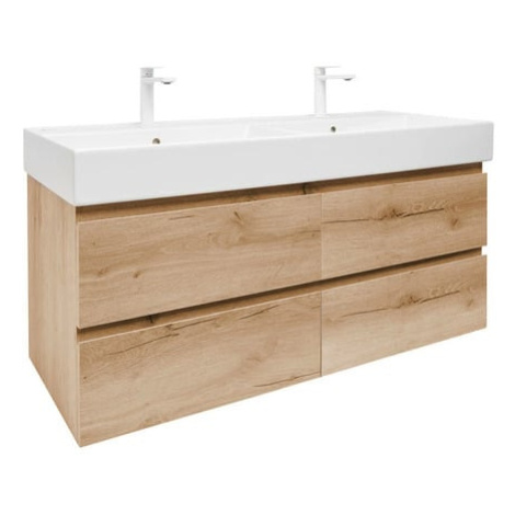 Kúpeľňová skrinka s umývadlom SAT B-Way 119x50x45 cm dub matný BWAY2120OAKU2BB
