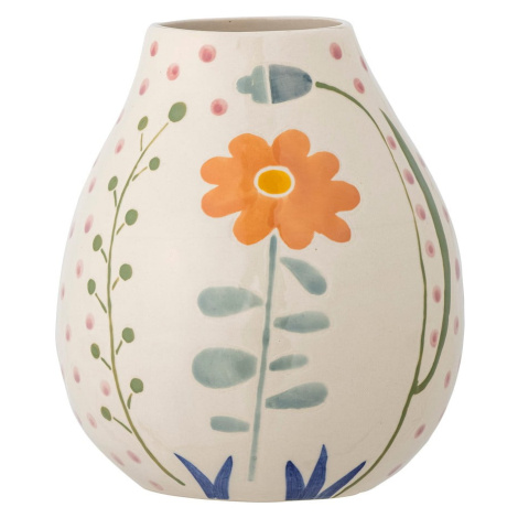 Krémová ručne maľovaná váza z kameniny (výška 17 cm) Taza – Bloomingville