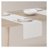 Dekoria Štóla na stôl, béžové trojuholníky na krémovo-bielom podklade, 40 x 130 cm, Sunny, 143-9