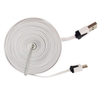 Dátový kábel, Micro USB, 3 metre, biely