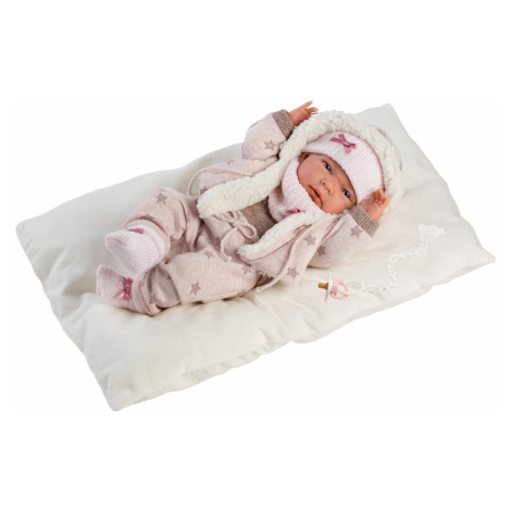 Llorens 73882 NEW BORN DIEVČATKO- realistická bábika bábätko s celovinylovým telom - 40 c