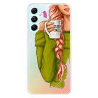 Odolné silikónové puzdro iSaprio - My Coffe and Redhead Girl - Samsung Galaxy A34 5G