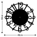 Dekoratívne nástenné hodiny Molor 48 cm čierne