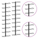 vidaXL Nástenné stojany na víno na 18 fliaš 2 ks čierne železné