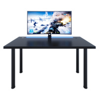Expedo Počítačový herný stôl CODE X2 s LED, 135x73-76x65, čierna/čierne nohy